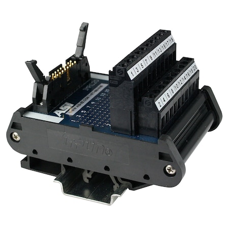 Asi 20 Pin Ribbon Cable Breakout Board, DIN Rail Mount 20 Pin IDC Connector To Screw Terminal Blocks 10003